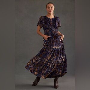 Anthropologie The Somerset Maxi Dress: Velvet Edition Size Small
